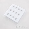 DIMENSIONAL CZ NORTHERN STAR POLISH 316L SURGICAL STEEL L-SHAPE NOSE BOX